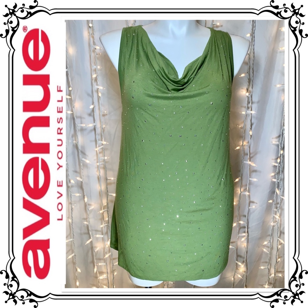 AVENUE ⭐️ Sparkling Sleeveless Fashion Blouse